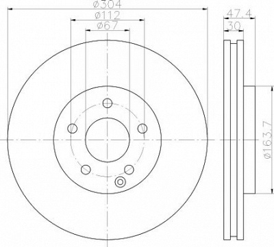 HELLA PAGID 8dd355113311 -  Тормозной диск
